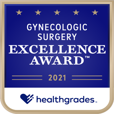 Logo for Excellence in Gynecologic Surgery from Healthgrades.